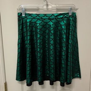 Mermaid Print Mini Skirt